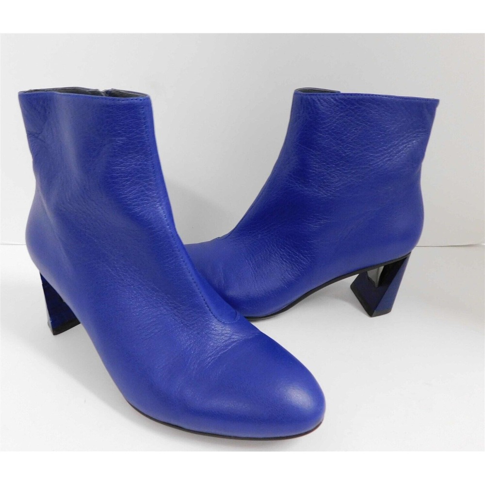 United Nude Blue Leather Zip Ankle Boots 37
